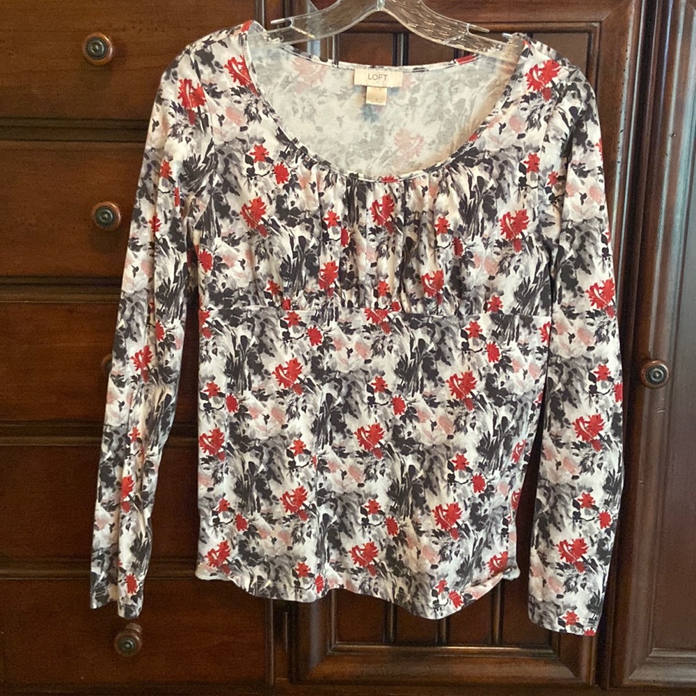 LOFT cotton and spandex scoop with empire waist